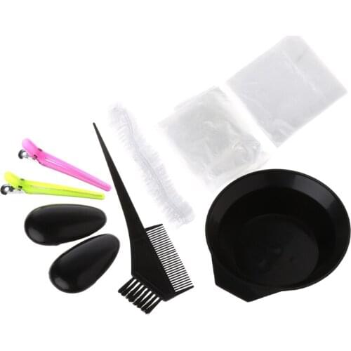 7pc DIY Dye Coloring Tools Hair Dyeing Kit Color Mixing Bowl Hairdressing Brush