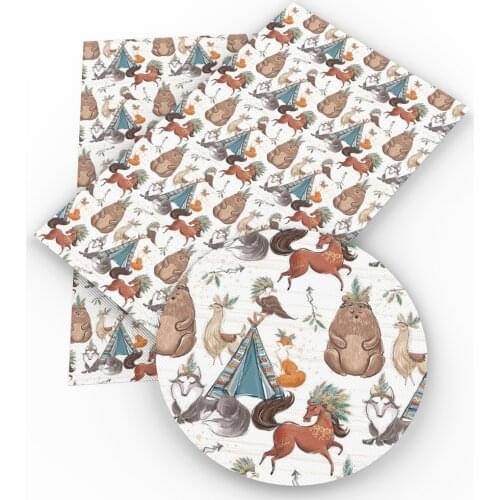 David accessories 20*33cm horse fox arrow cake Synthetic Leather Fabric DIY Home Textile Decorative Garment knotbow Bags,1Yc4140