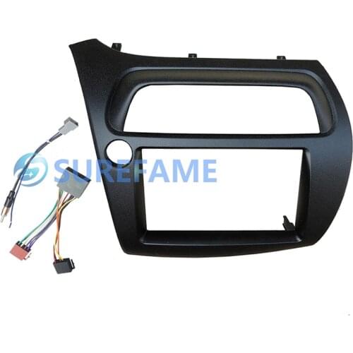Double 2 Din Car Fascia for Honda For Civic FN LHD with Wire Harness Antenna Radio GPS Stereo Panel Dash Mount Kit Face Plate