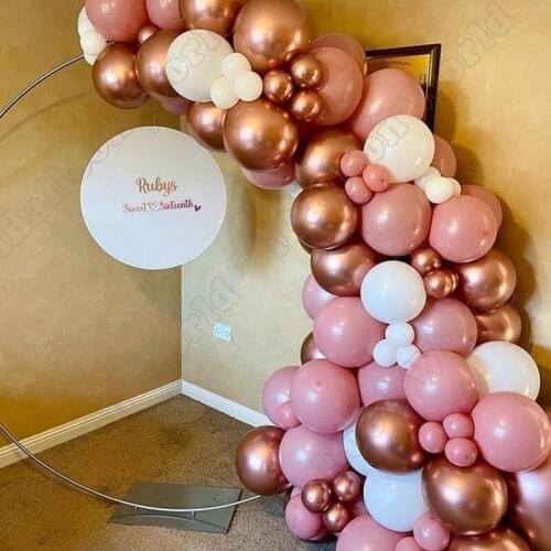 Wedding Birthday Party Decor White Retro Pink Latex Balloon Garland Rose Gold Balloon Arch Kit Baby Shower Hoilday Event Decor