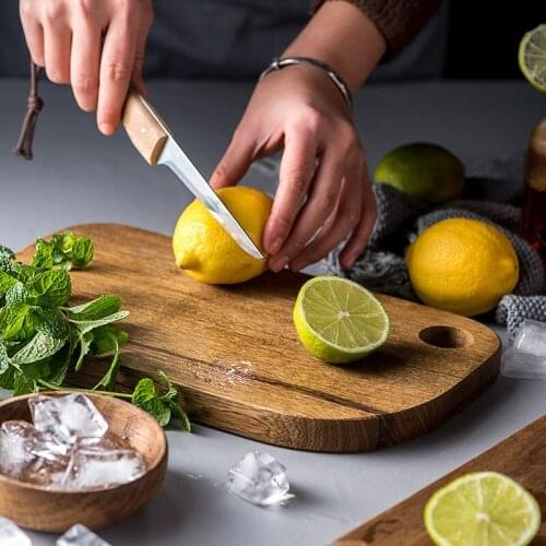 Wooden Unpainted Chopping Board Domestic Vegetable Board Real Wood Bread Board Pizza Board Rectangular Round Wood Tray with Hand