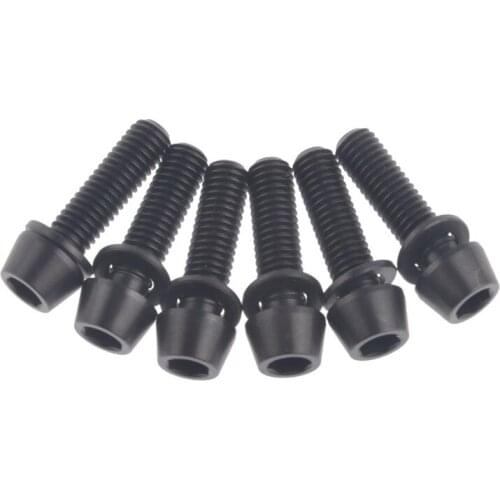 ELOS-Titanium Bicycle Stem Bolt Mountain Bike Ultralight Mountain Bike Bolts Tapered Head Screw + Washer Gasket