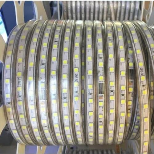 AC220V LED Strip SMD 5050 Flexible Light 60leds/m Waterproof Led Tape LED Light With US EU Power Plug for outdoor garden