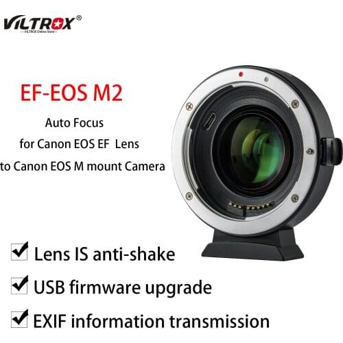 Viltrox EF-EOS M2 EF-M Lens Adapter ring 0.71x Focal Reducer Speed Booster Adapter for Canon EF lens to EOS M mount Camera M6 M3