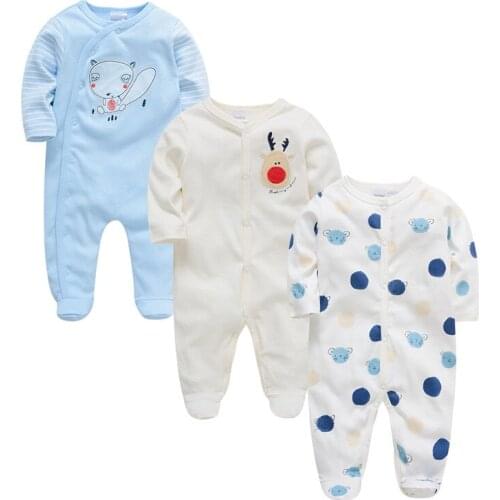 Long sleeve baby boy romper pyjama newborn baby jumpsuit cotton baby clothes 3pcs/pack new born girl clothing lot rompers