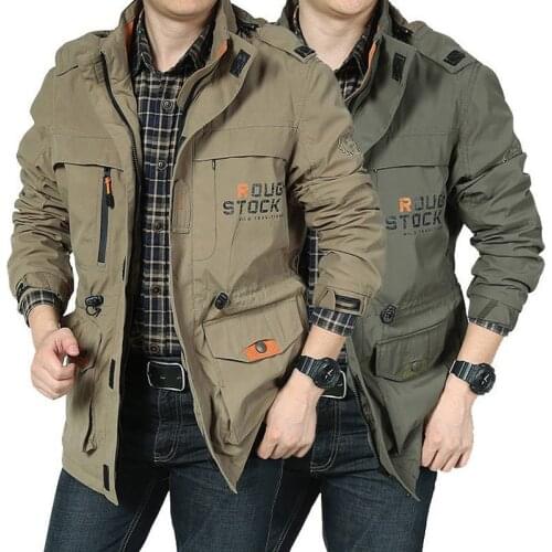 Military Jacket Men Bomber Jackets Autumn Jacket Outdoor Waterproof Multi-pockets Men Windbreaker Jackets Coats Male Size M-4XL