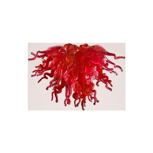 LR1097 Free Shipping UL/CE LED Bulb Borosilicate Murano Glass Dale Chihuly Art Glossy Red Pendant Corridor Light