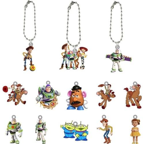 Disney Cute Cowboy Hudi Toys Resin Charm Keychain Toy Story Keyring Holiday Jewelry Good Friends Party Jewelry Gifts