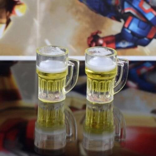 10pcs Miniature Beer Glass Resin Small Cups Dollhouse Model Modern Home Room Table Dollhouses Decoration Supplies
