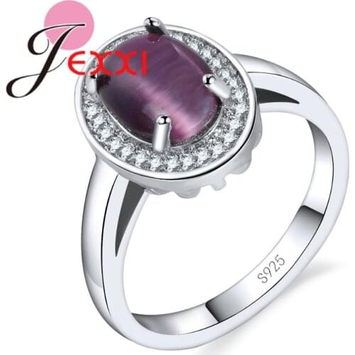 Fashion Exquisite Purple Stone Ring For Women Extravagant And Generous Wedding Engagement Jewelry 925 Sterling Silver