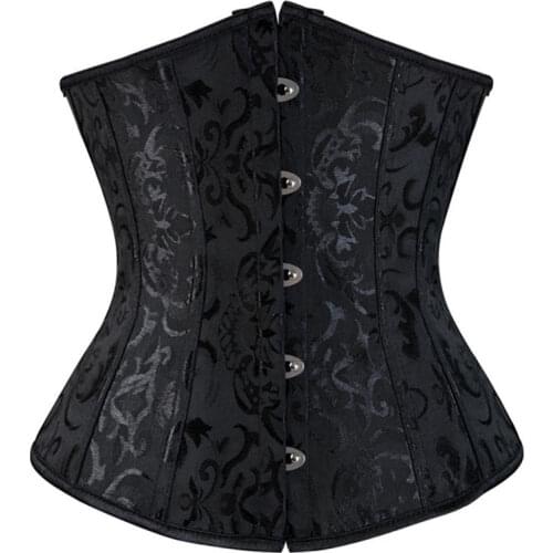 New Gothic Corset Women Sexy Underbust Corset Waist Trainer Corset Shaper Wedding Plus Size Corpete Corselet Black White S-3XL