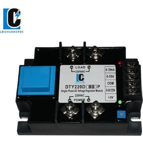 80A DTY single phase ac voltage regulator module SCR,SSR 4-20mA,0-10V,potentiometer control LeiChuang TEC new