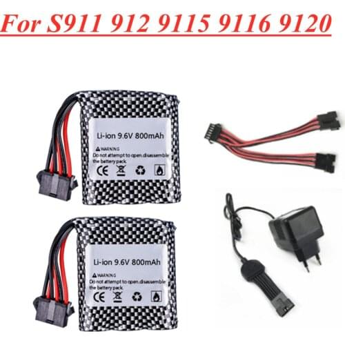 Original 9.6V 800mAh Li-ion battery for 9115 9116 S911 S912 High Power RC Truck car Toys 9.6v battery 16500 6P plug