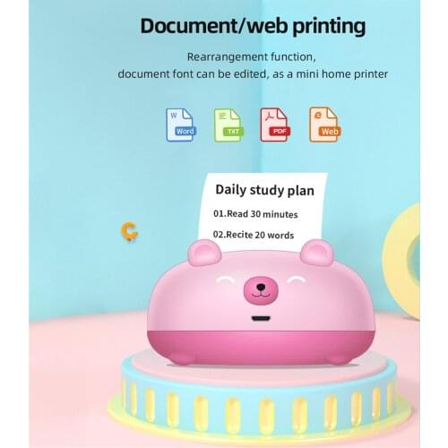 Portable Mini Photo Printer Wireless Thermal Bluetooth Mobile Phone Control Photo Label Memo Wrong Question Printing Pocket#g3