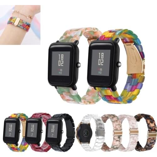 20mm 22mm Transparent Resin Strap Band for Huami Amazfit Bip Lite S U for GTS 2 GTR 42mm Neo Replacement strap