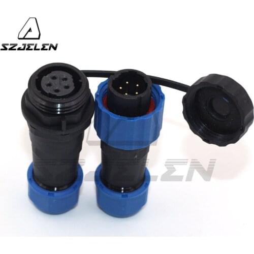 SD16 Waterproof Docking Aviation 5Pin IP67 power cable connector 5A Male and female , flange socket Male plug and Femal socket