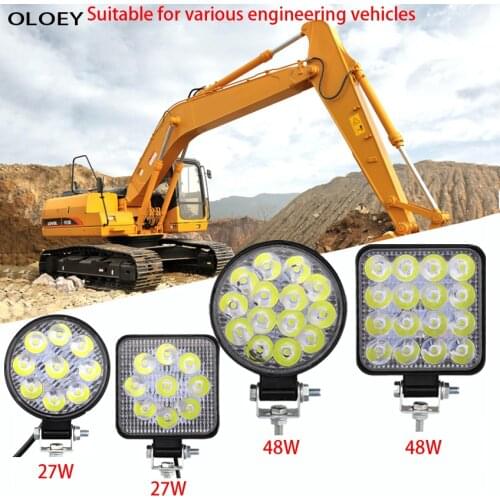 SUV LED Work Light High Power Engineering Car Headlight 48W LED front Spotlight 12V Car LED Searchlight For truck work vehicle