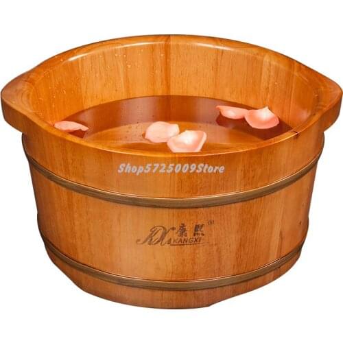 Foot Bath Bucket Foot Soaking Wooden Bucket Small Wooden Basin Solid Wood Foot Washing Bucket Foot Soaking Bucket Wood Fo