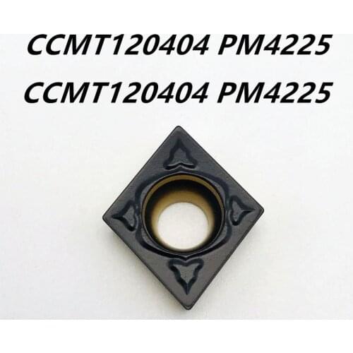 10PCS high quality external turning tool CCMT120404 PM4225 hard alloy blade CCMT120404 machine tool accessories turning blade