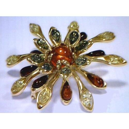 Янтарная волна Brooches