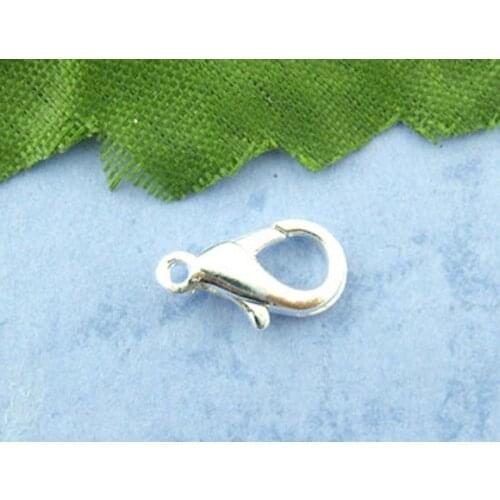 DoreenBeads 100PCs Silver color lobster Parrot Clasps 12*6mm
