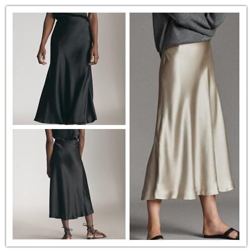 Women Skirt 2020 Spring and Summer New New Satin Elegant Womens Skirt
