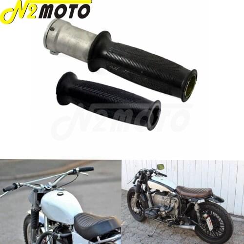 2pcs Motorcycle Black Vintage Rubber Handle Grip Left &Right Throttle Handlebar Grip For BMW K750 R12 R71 Ural Side Car