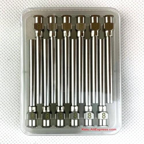 12 Pack - Dispensing Needle 11/2" - All Metal, Stainless Steel Blunt Tip Luer Lock (8 G,10G,12G,14G or mixture Optional))