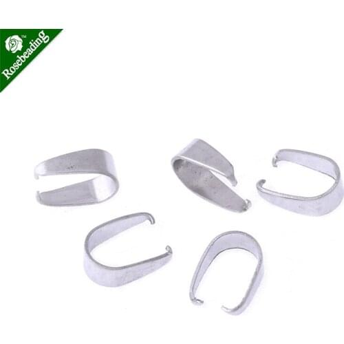 20pcs stainless steel snap on bails,leather cord bail, jewelry snap on bail