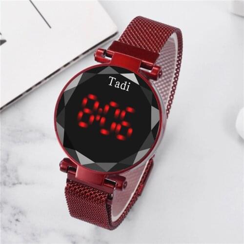 2021 New Touch Screen LED Iron-absorbing Stone Simple Set Fashion Net with Womens Electronic Watch Bulk Items Wholesale
