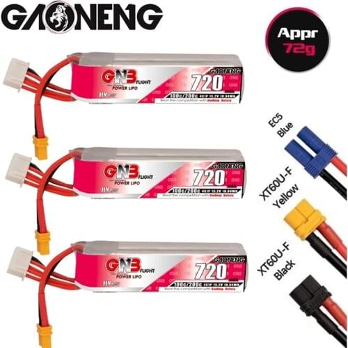 5PCS/SET GNB 720mAh 100C 15.2V 4S HV XT30 Plug Lipo Battery for RC FPV Racing Drone Tinywhoop Frame Kit Tinywhoop Spare Parts