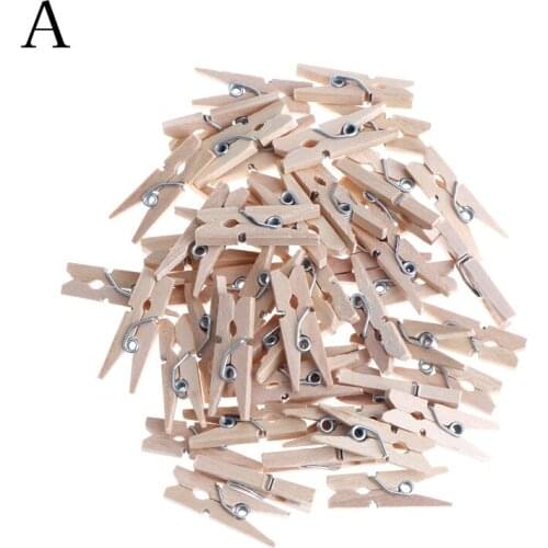 50 Pcs Mini 25mm Wooden Clips Photo Clips Clothespin DIY Wedding Party Wooden Clip Clips Pegs Home Decor