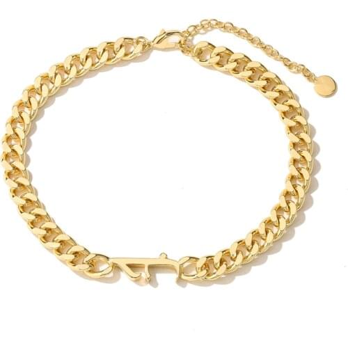 HECHENG,Punk Figaro Chain Choker Necklace,For Women,Heart Shape Letter Necklace,Big Choker 2021