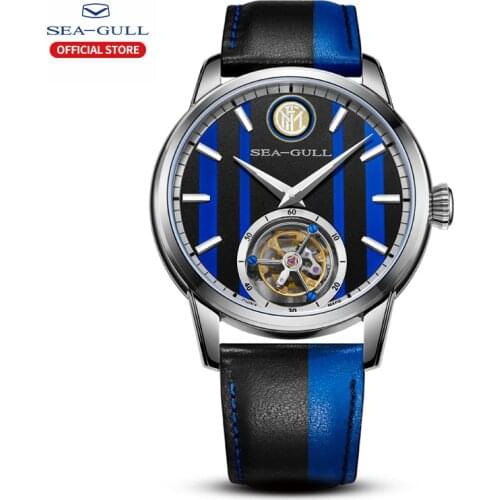 Seagull Watch Mens Mechanical Watch Inter Milan Tourbillon Limited Special Commemorative Table 819.92.6110 Artist Series