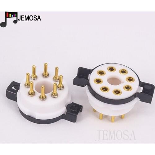 EIZZ PTFE 8PIN Tube Socket Valve Base Gold Plated For KT88 EL34 5AR4 6L6 6CA7 6SL7 6SN7 Vacuum Tube HIFI Audio Vintage Amplifier