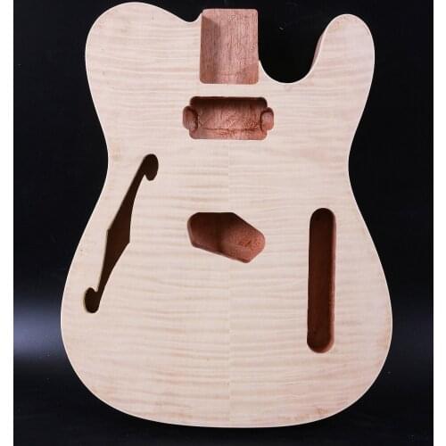 Fit Diy Electric Guitar Body Mahogany+Flame Maple Veneer Hand made Unfinished Guitar Project