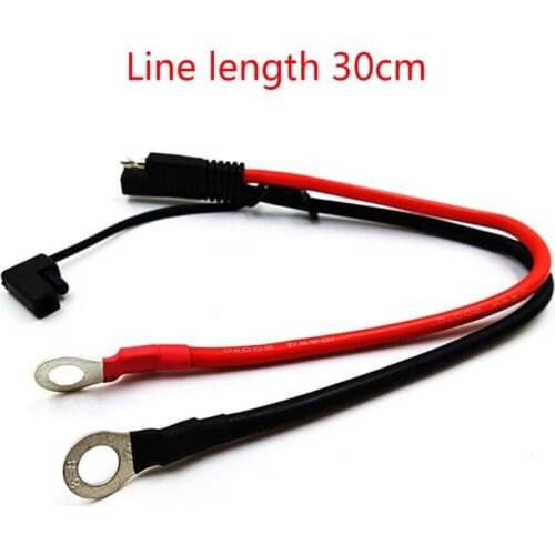 Battery Charging Cable SAE to O Ring Terminal Connectors Harness 10AWG Quick Disconnect SAE Cable for Motorcycles, Cars
