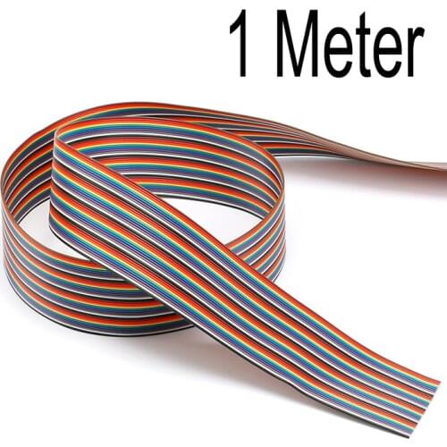 1 Meter 5M 1.27mm 10P 20P 40P DuPont Cable Rainbow Flat Line Support Wire Soldered Connector 20 Way pin For Arduino PCB Diy Kit