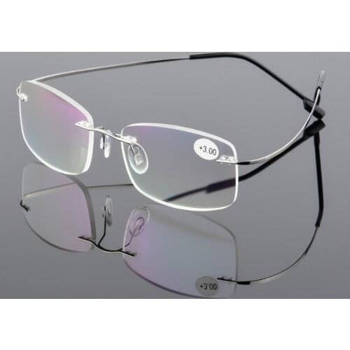 Men Rimless Reading Glasses women fashion ultra-light titanium alloy far-sighted eyeglasses Presbyopic glasses