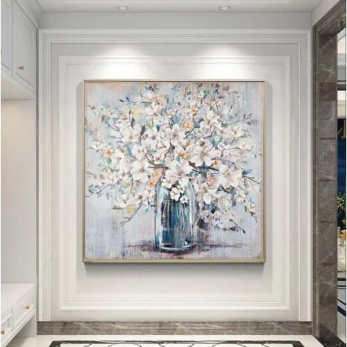 Palette Knife 3D Textured Flowers Oil Painting Hand-painted Wall Hangings Abstract Decorative Item Flower Art Hot Selling Gift