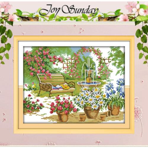 The Beautiful Garden Counted Cross Stitch 11CT 14CT Cross Stitch Sets Wholesale Scenery Cross-stitch Kits Embroidery Needlework