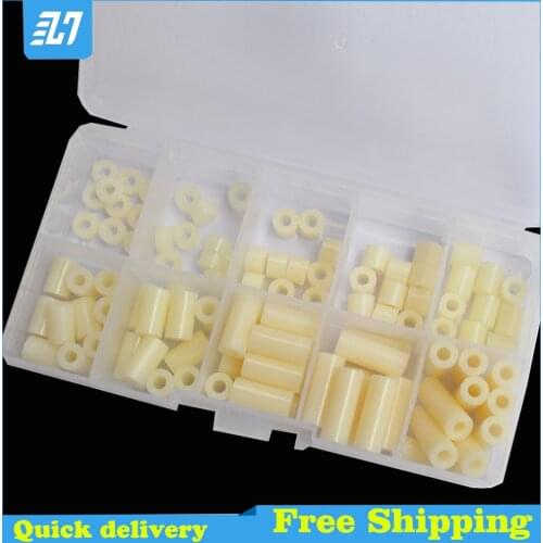 Nylon Spacer No-thread Round Plastinc Standoff White Assortment Kit M3 M4