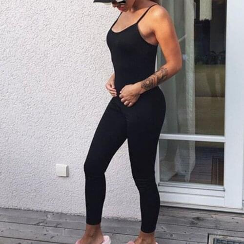 2019 New Yoga Leotard Bodycon Suit Women Lady Sleeveless Solid Color Slim Soft Casual Bandage Yoga Sports Suit