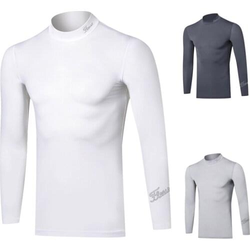 2020 new bottoming shirt golf clothes mens long sleeve outdoor sports ice silk sunscreen clothes breathable moisture fastdrying