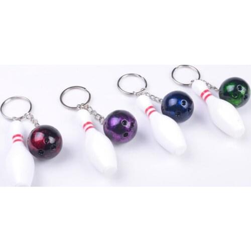 New Metal Bowling Ball Key chains Fashion Novelty Sports Key rings Gifts for Promotion LX5204