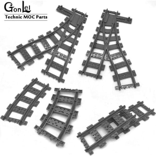NEW Track Plastic (RC Trains) Switch Point Right, Left Track Building Brick Block toys Compatible 53403 53406 Train Track