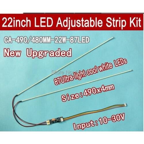 NEW 5PCS 22'' W 490mm Adjustable brightness led backlight strip kit,Update 22inch-wide LCD CCFL panel LED backlight