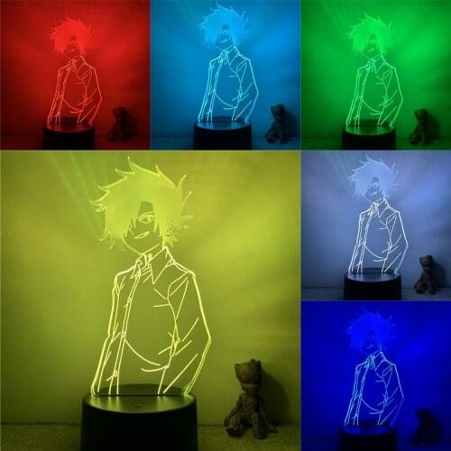 The Promised Neverland Ray Cool Smile 3D Lamp Action Figure LED NightLight 7 Colors Touch Table Decor Night Light Gift Model