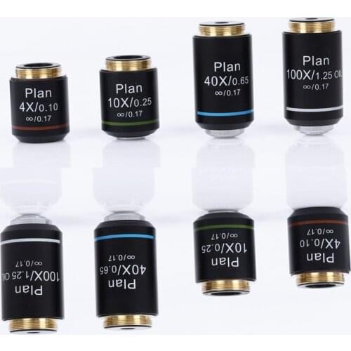 Optical microscope 195 type 4X10X40X100X infinite far flat field chromatic aberration objective lens RMS connection