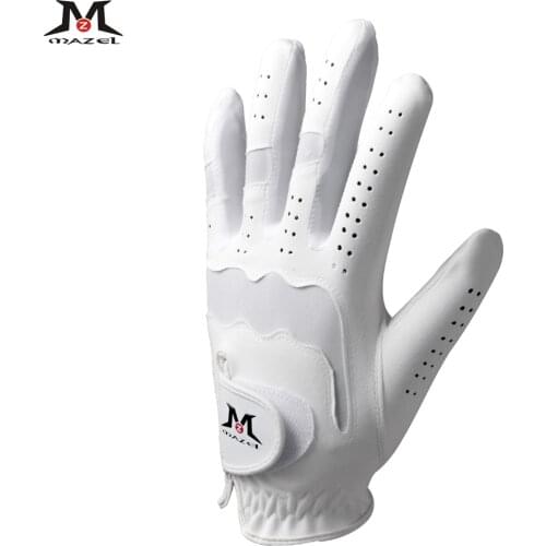 MAZEL Golf Gloves Left Hand Soft Fiber Breathable Microfiber Cloth Soft Breathable Abrasion Gloves Color Black